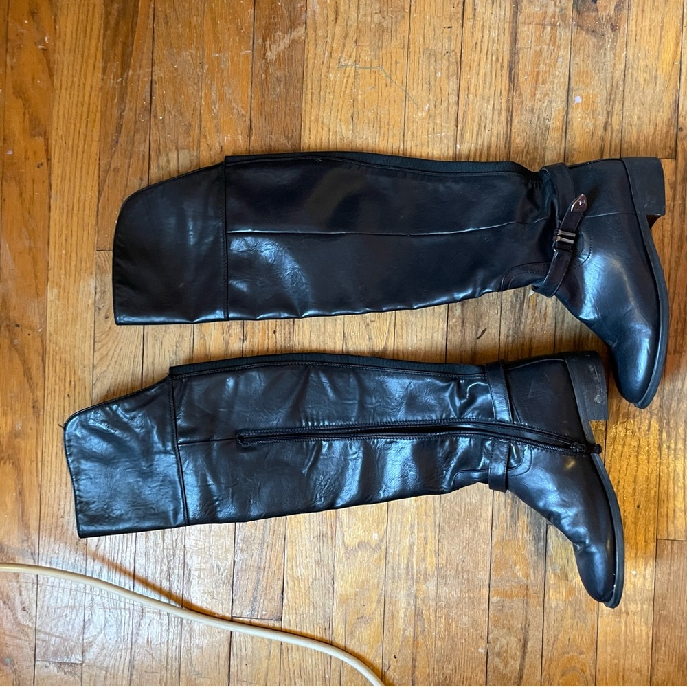 over the knee black boots